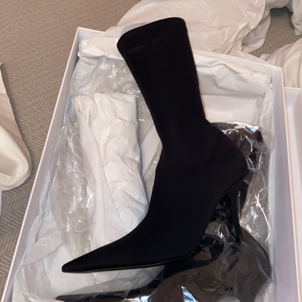 Balenciaga Jersey Crepe Knife Boot 38 EU. Black.